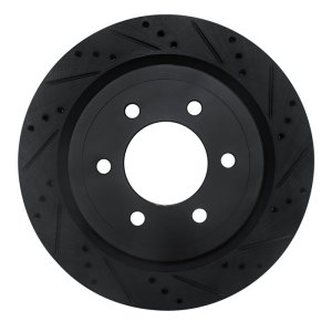Ford F-150 Brake Rotor (1) - Rear Right - R1 Concepts - Drilled & Slotted - Black - `18-`21